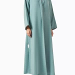 Collared Abaya in Poly-crepe